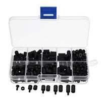 Suleve M3NH1 M3 Black Nylon Hex Screw Nut PCB Standoff Assortment Kit 300pcs [SKU588536]